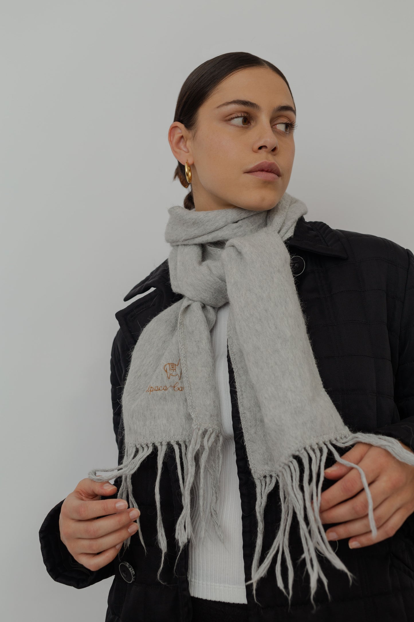 Grey Alpaca scarf
