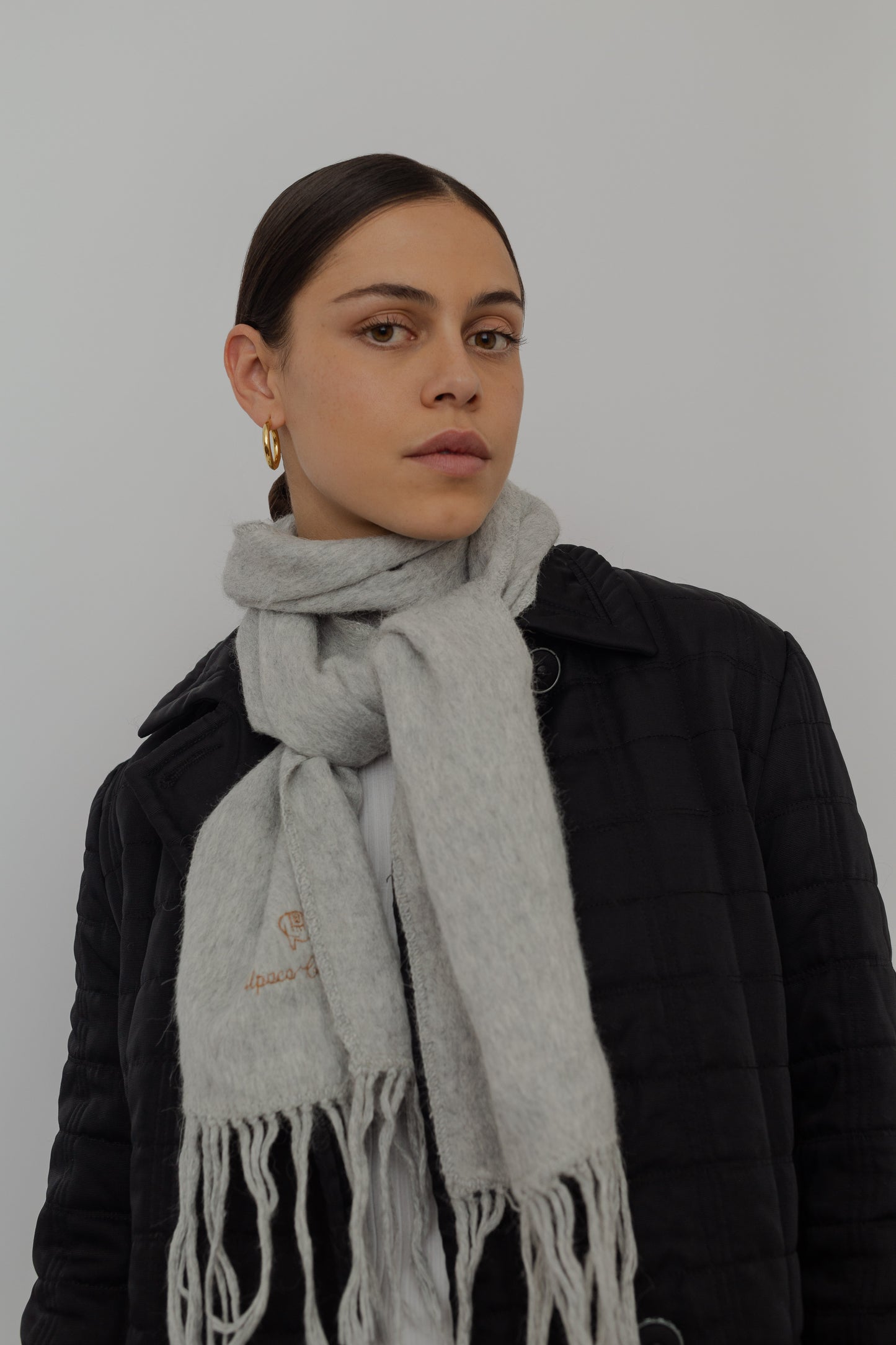 Grey Alpaca scarf