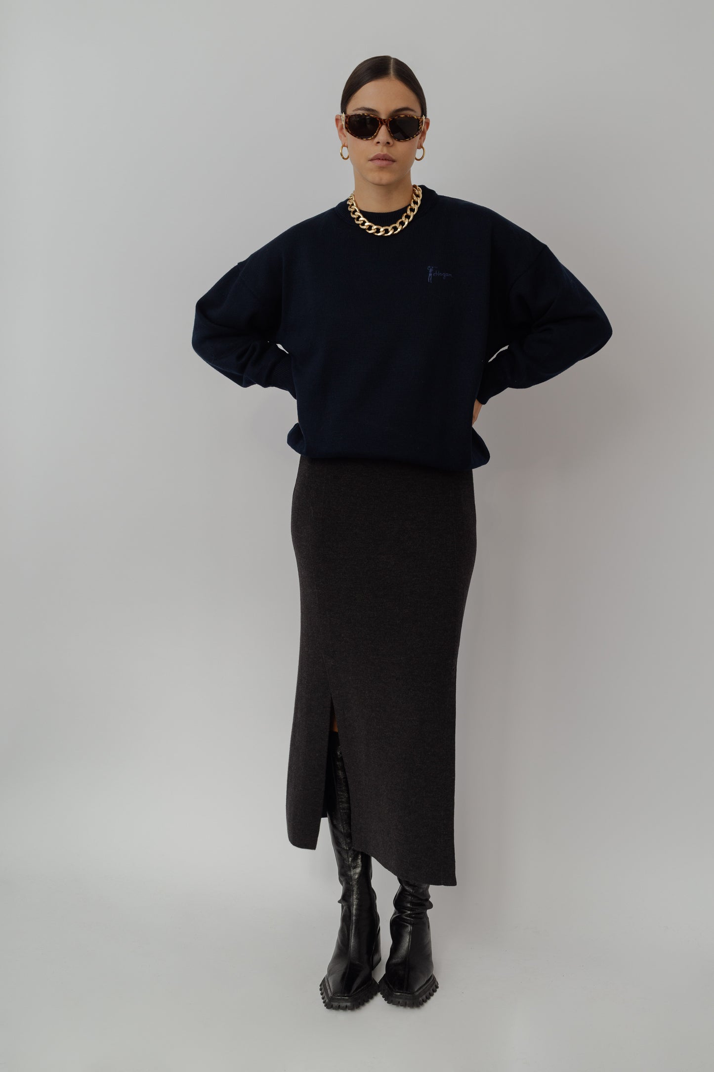 Windproof merino wool sweatshirt