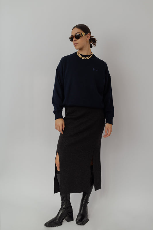 Windproof merino wool sweatshirt