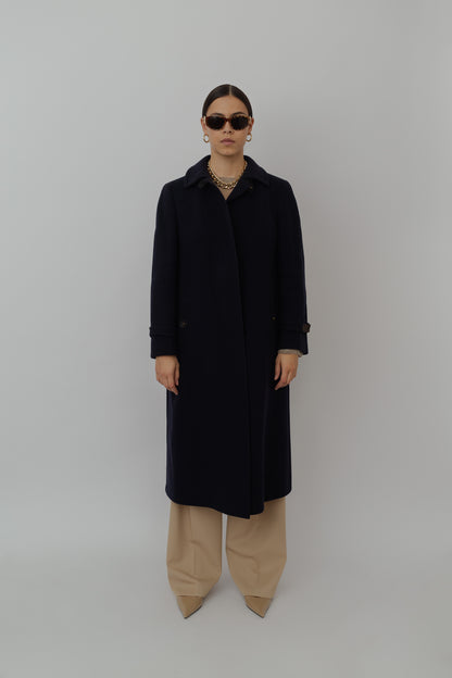 Deep blue wool coat