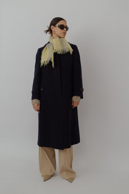 Deep blue wool coat