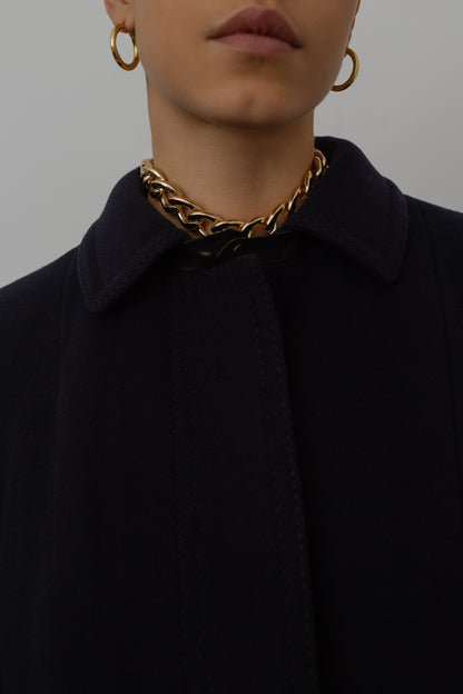 Deep blue wool coat