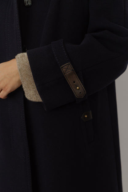 Deep blue wool coat