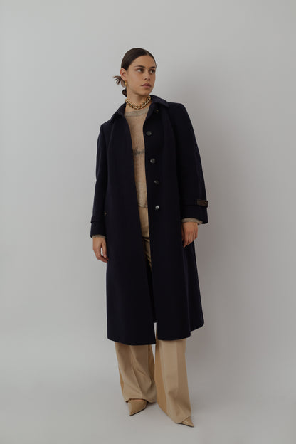 Deep blue wool coat