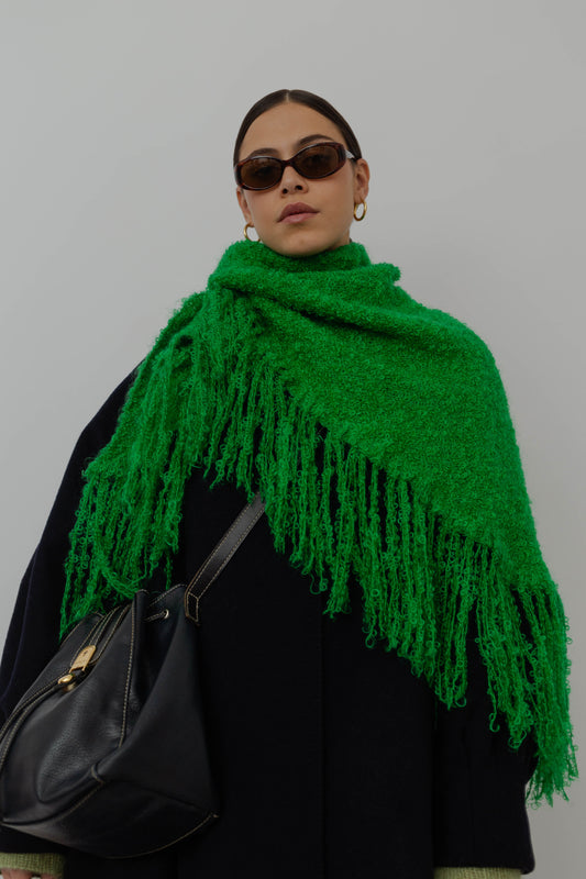 Bright green shawl