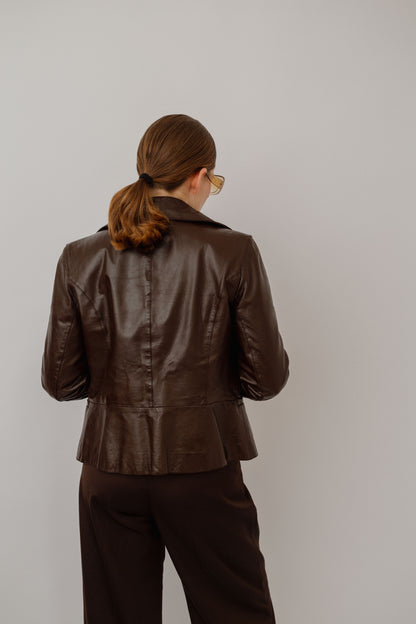 Brown leather jacket