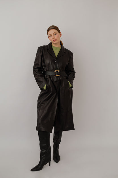 Soft leather coat