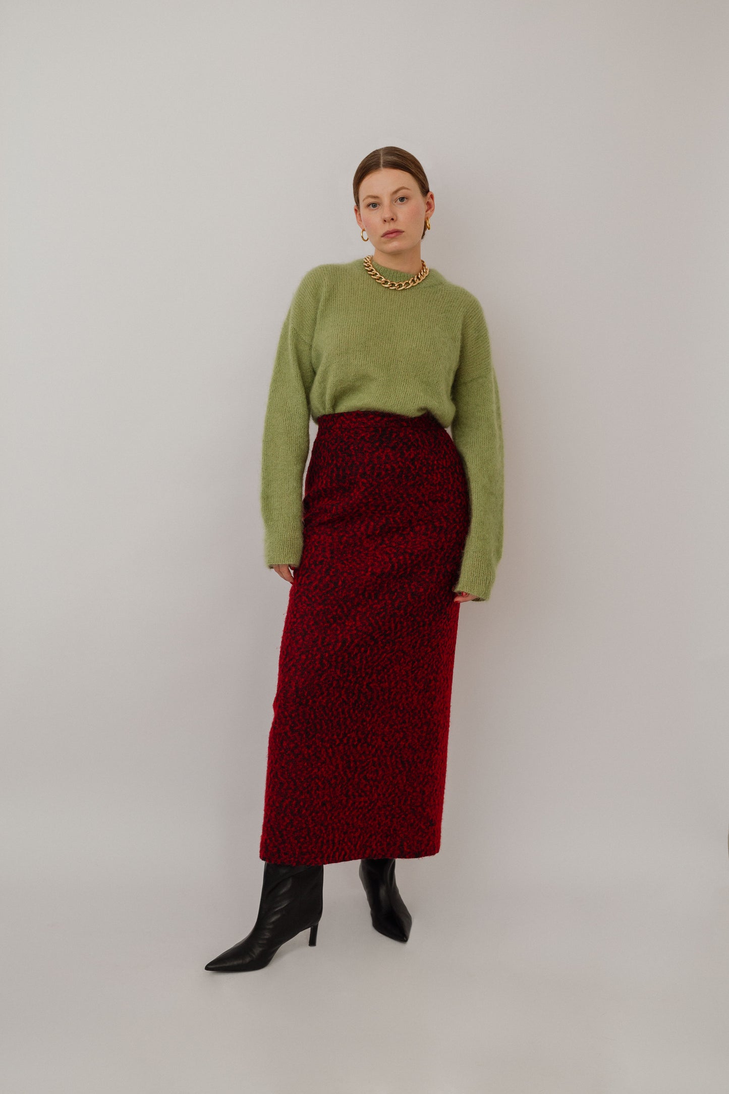 Maxi wool skirt