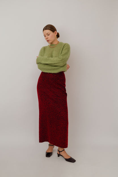 Maxi wool skirt