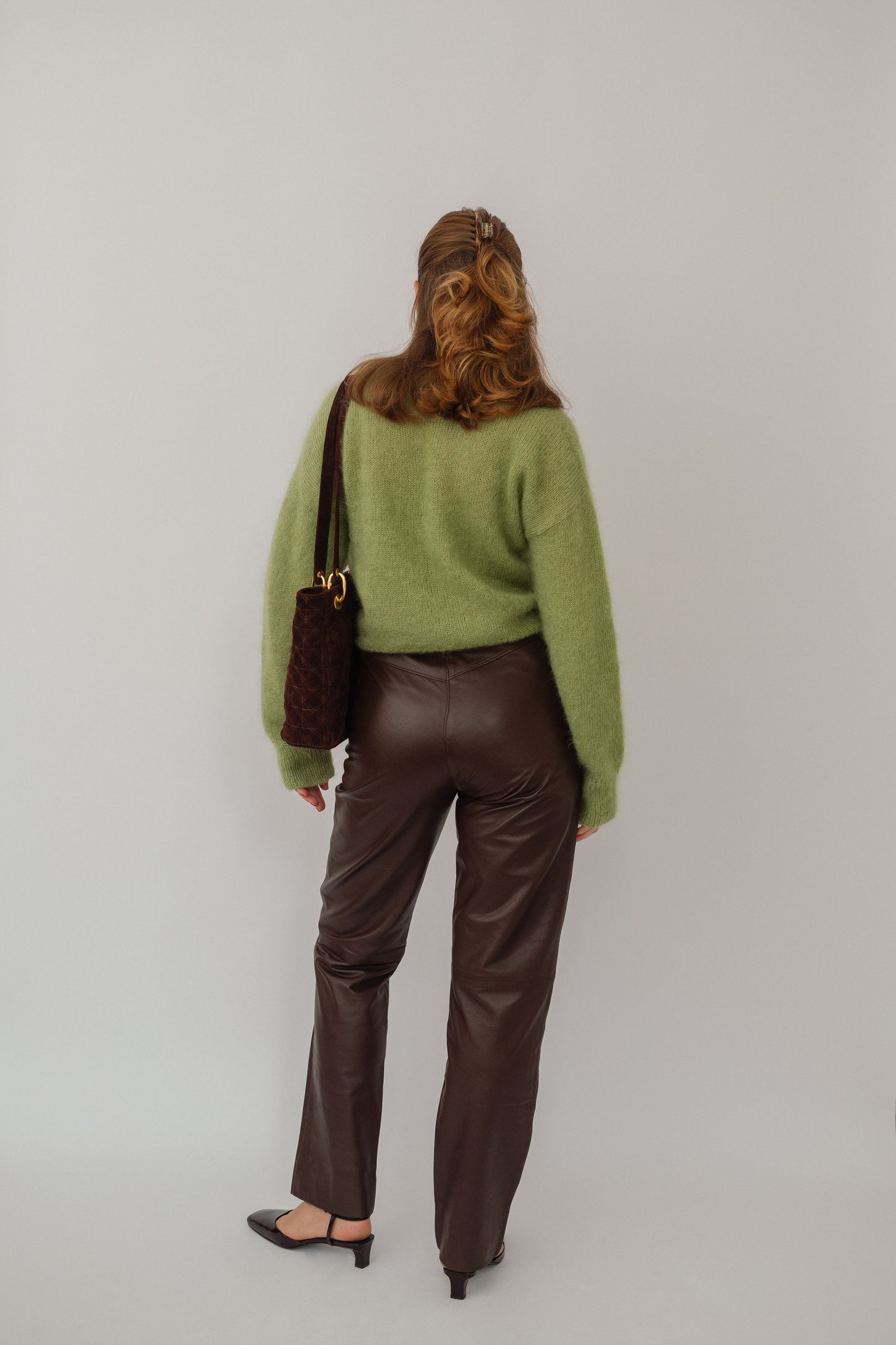 Brown leather trousers