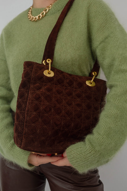 Suede leather bag