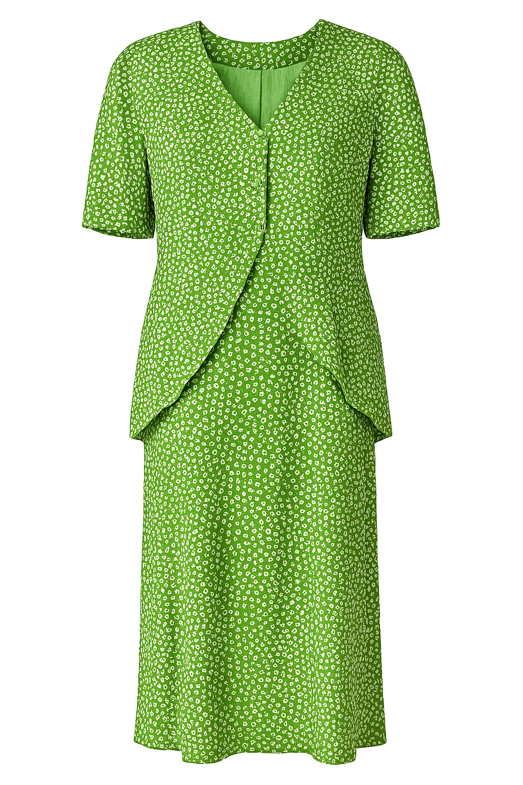 Green polka dot dress