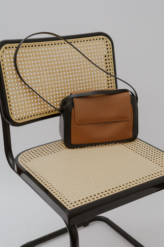 Faux leather shoulder bag