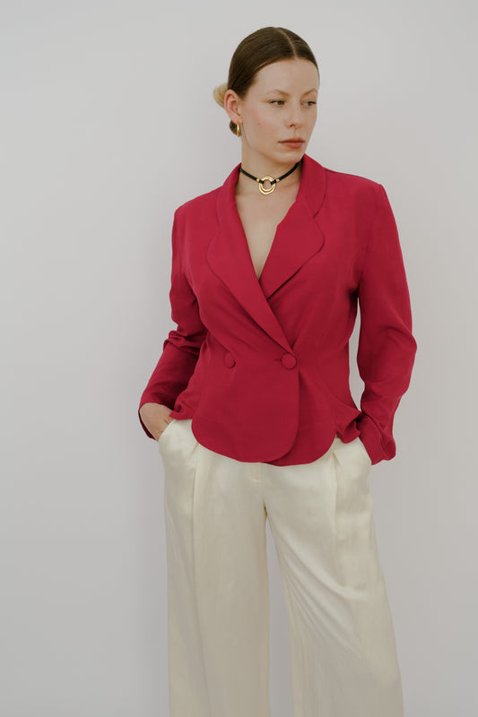 Red wine coloured vintage blouse