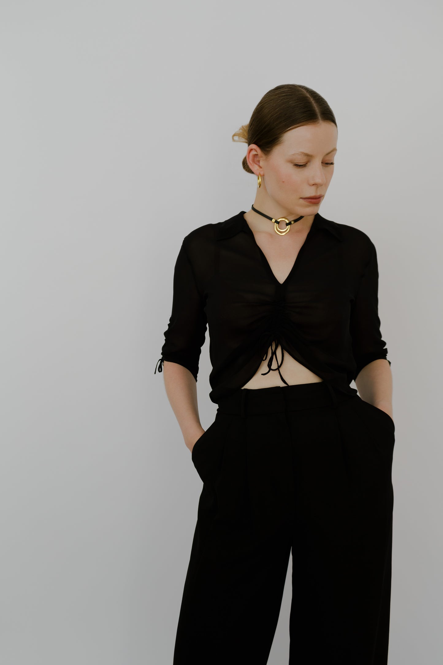 Transparent cropped top