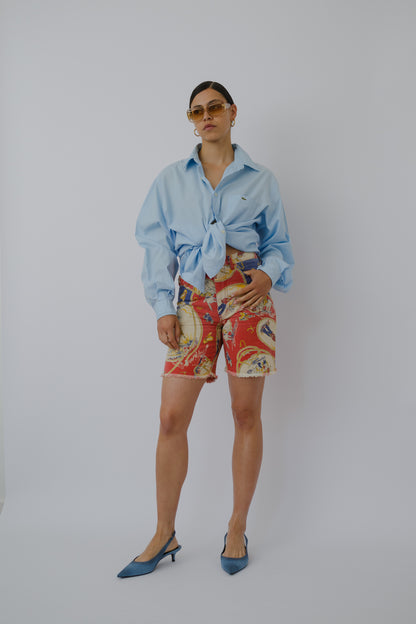 Colourful denim shorts