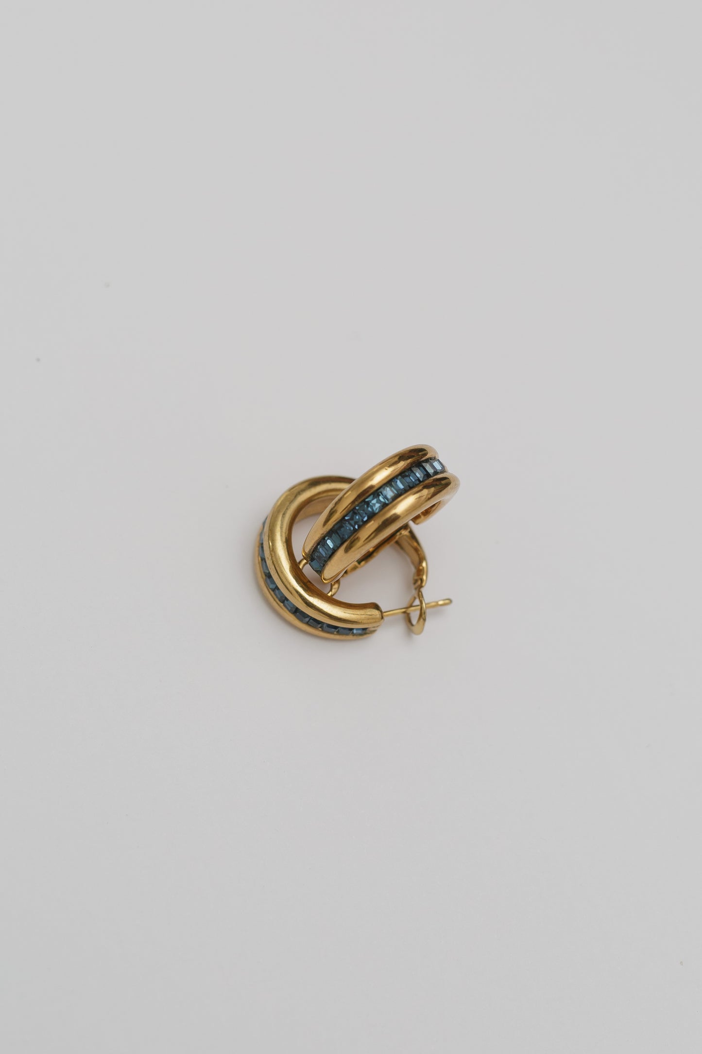 Retro hoops with blue stones
