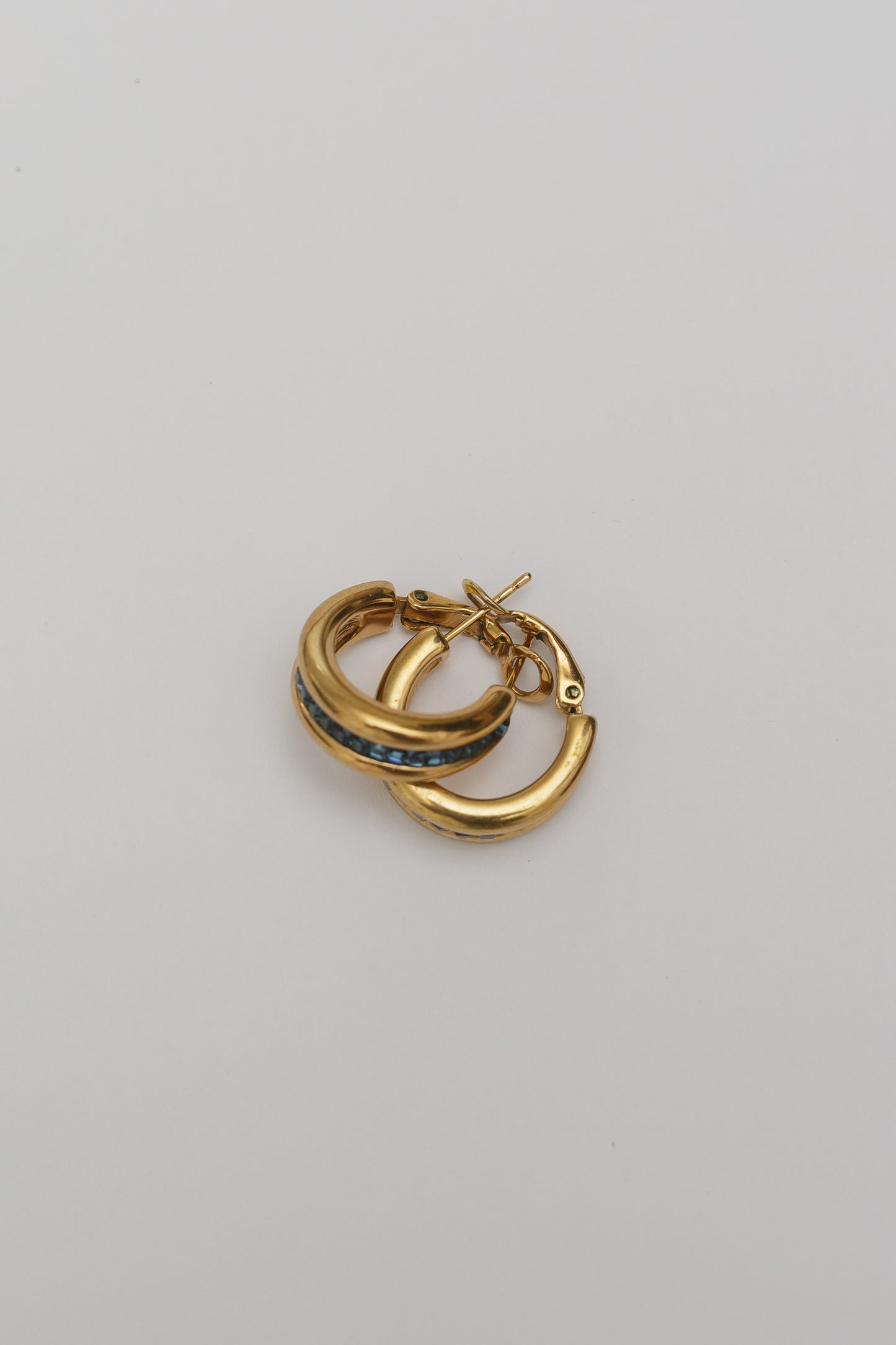 Retro hoops with blue stones