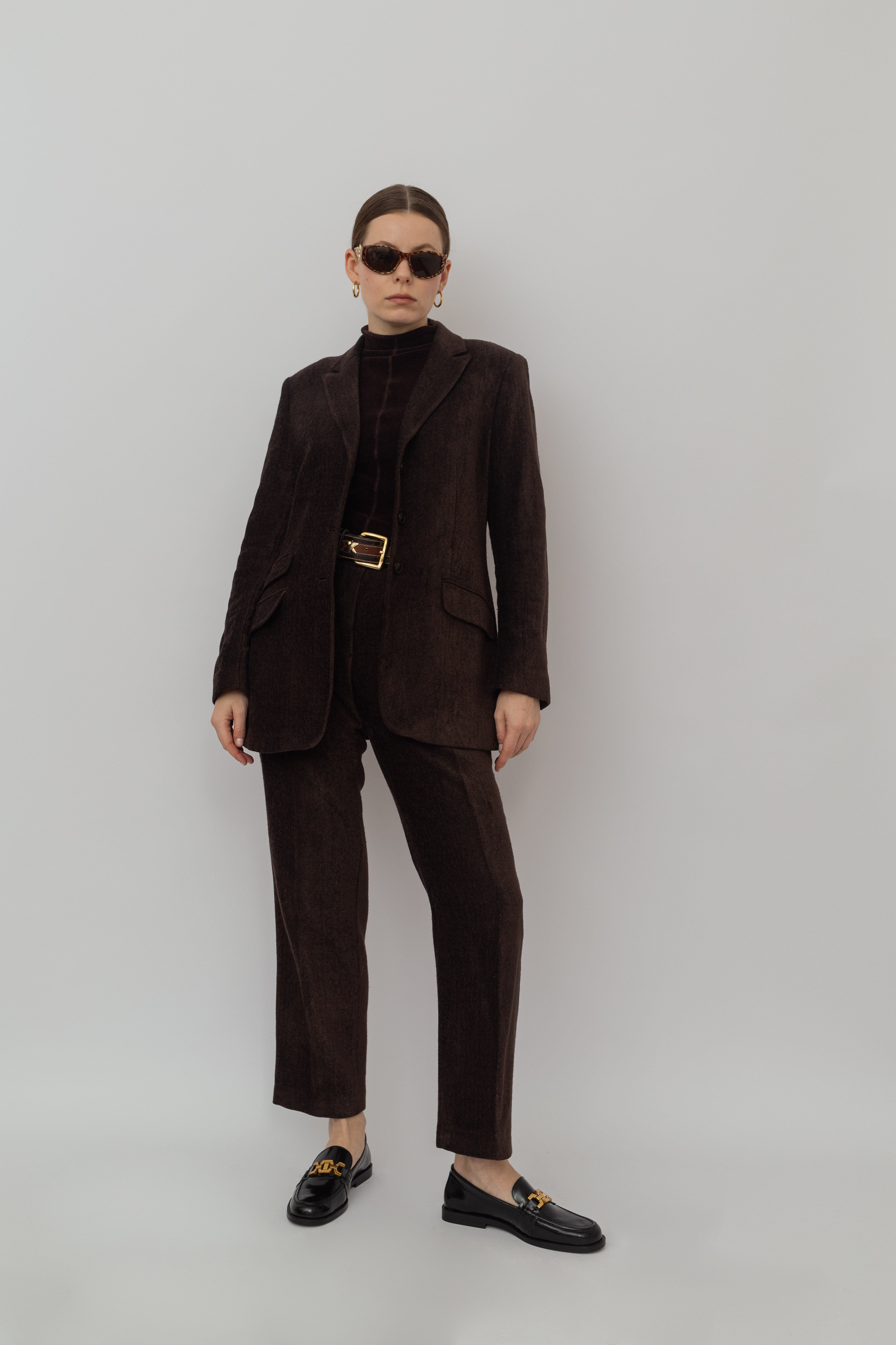 Madeleine velvet herringbone suit