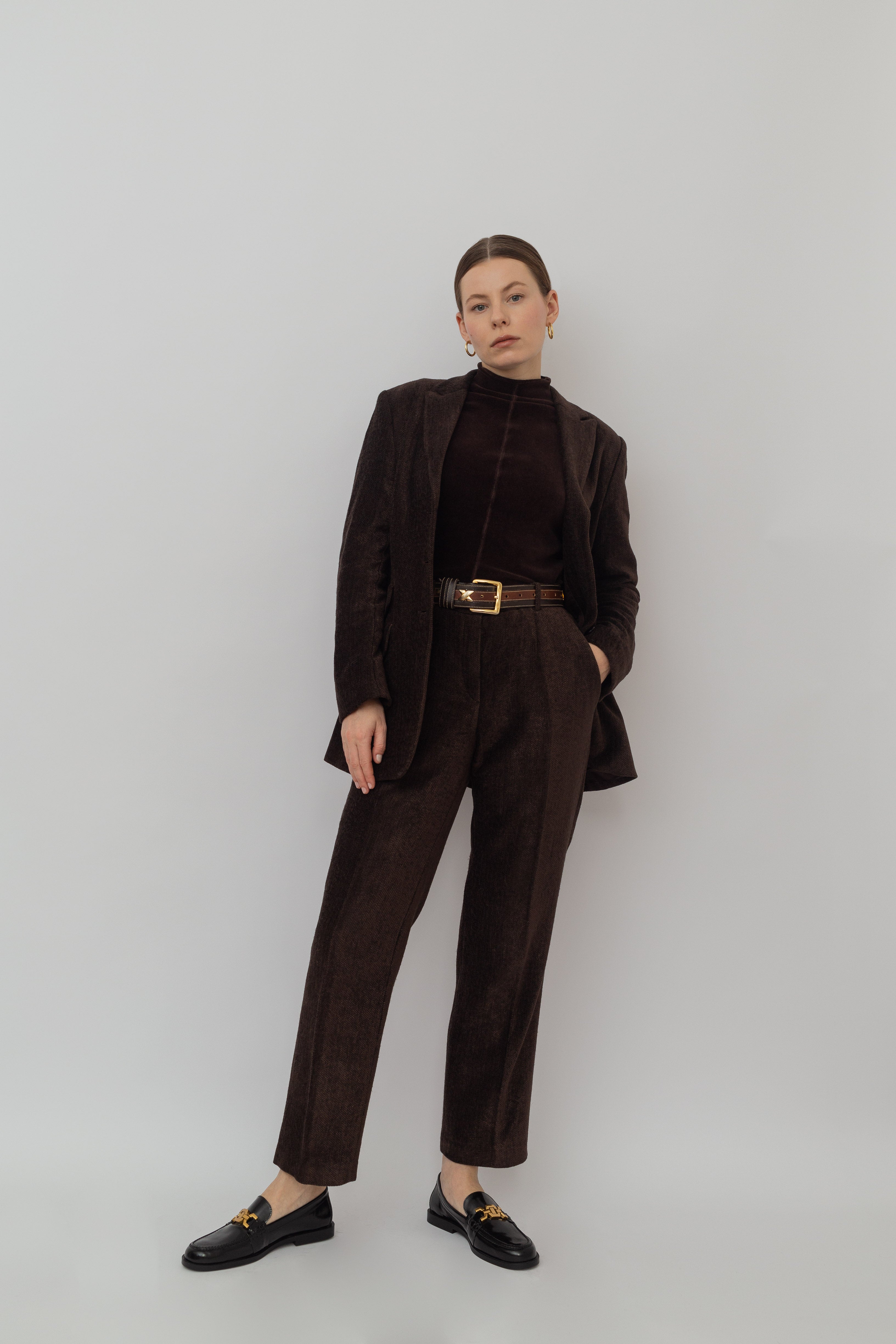 Madeleine velvet herringbone suit