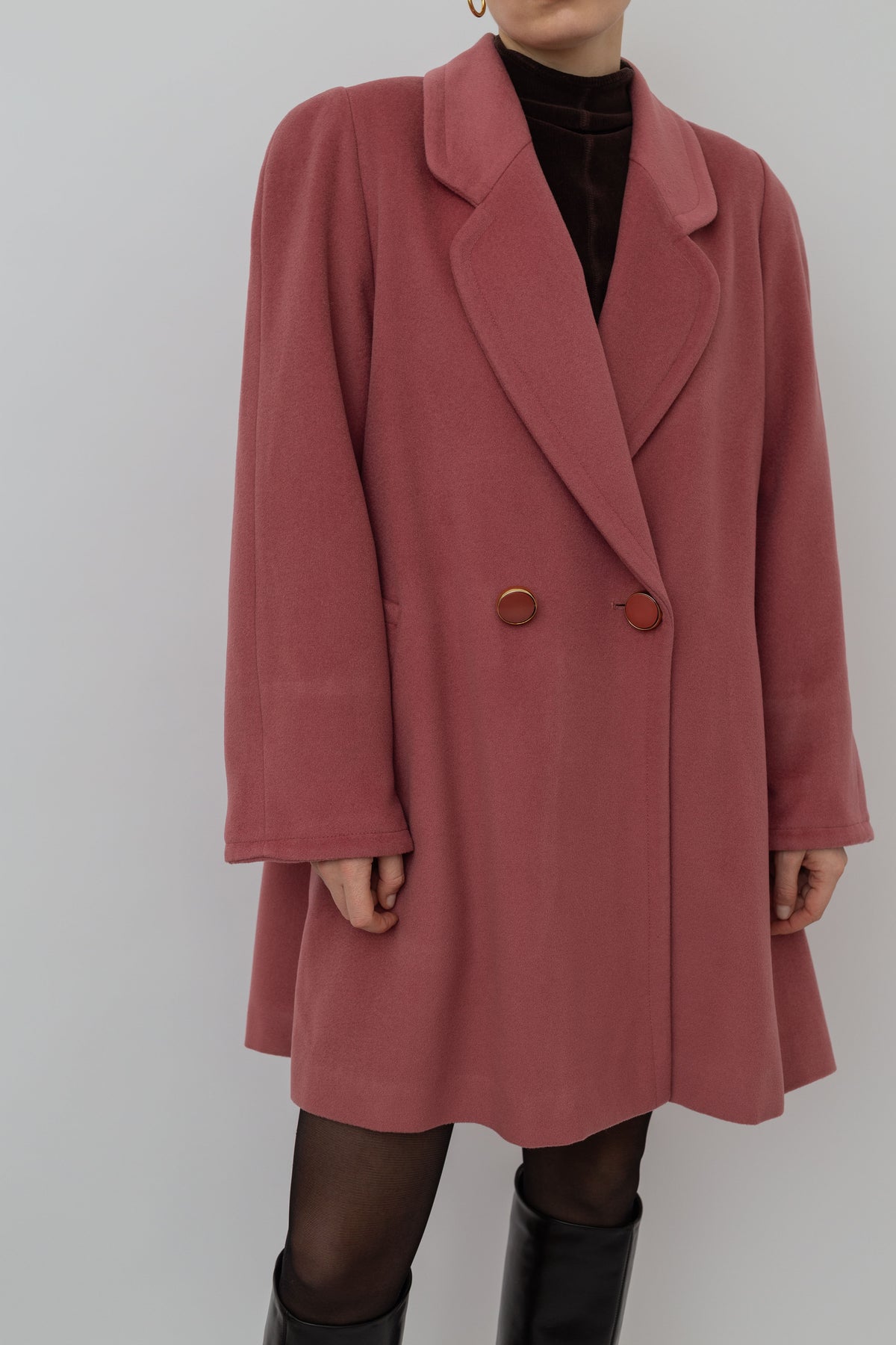 Vintage pink wool coat
