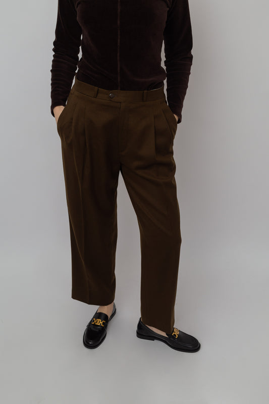 Khaki classic trousers
