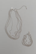 Silver beaded chain necklace & bracelet set
