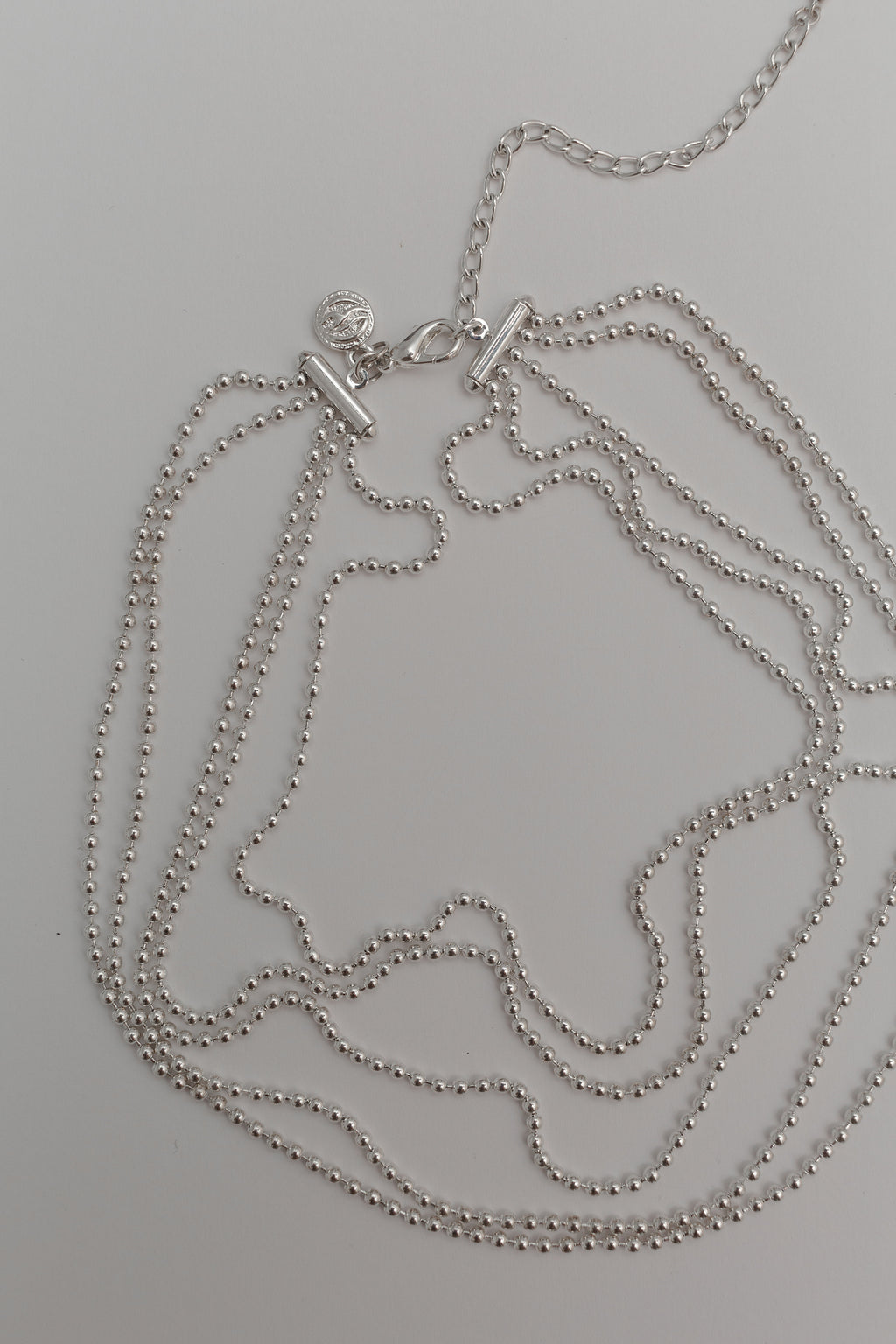 Silver beaded chain necklace & bracelet set