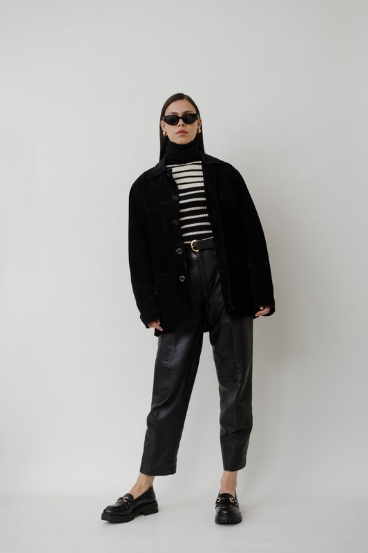 Velour leather jacket
