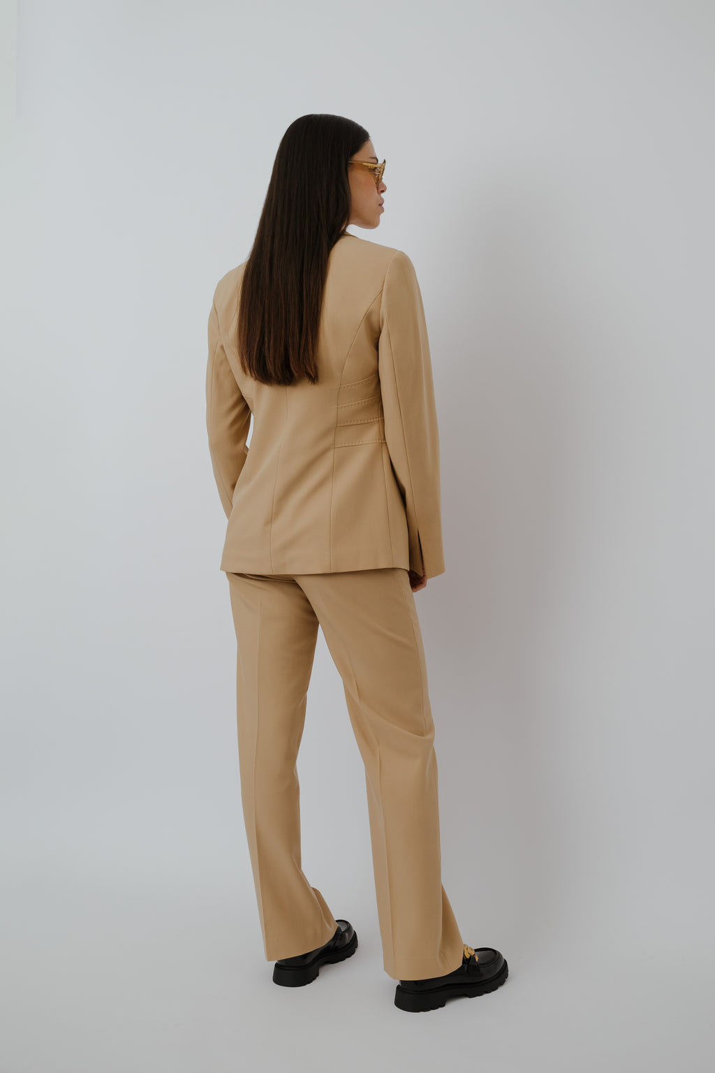 Fitted beige suit