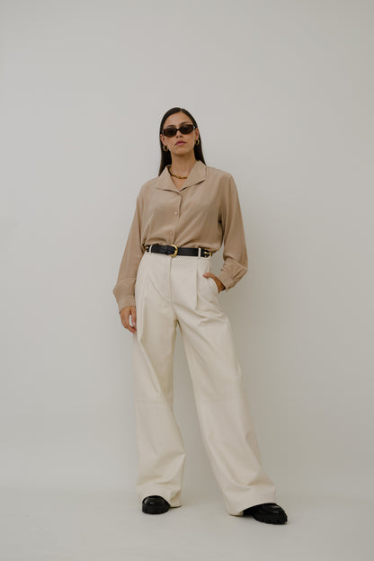 Nude silk blouse