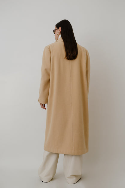 Cream coloured wool coat