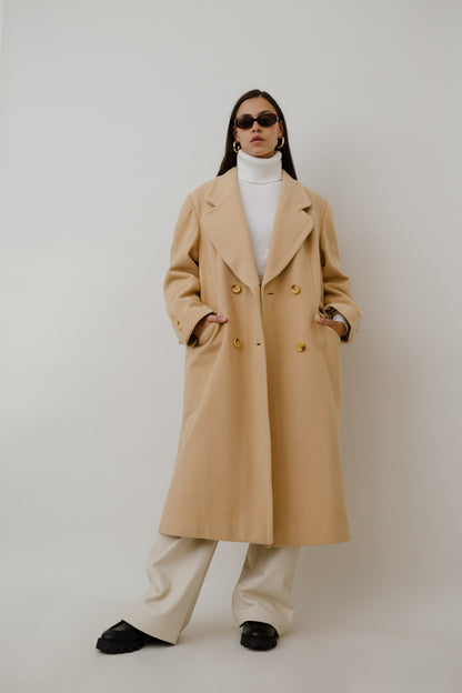 Cream coloured wool coat
