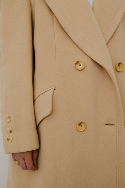 Cream coloured wool coat