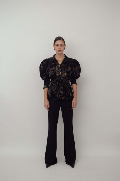Vintage blouse with puff sleeves