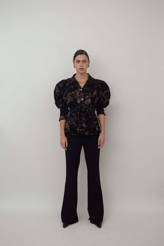 Vintage blouse with puff sleeves
