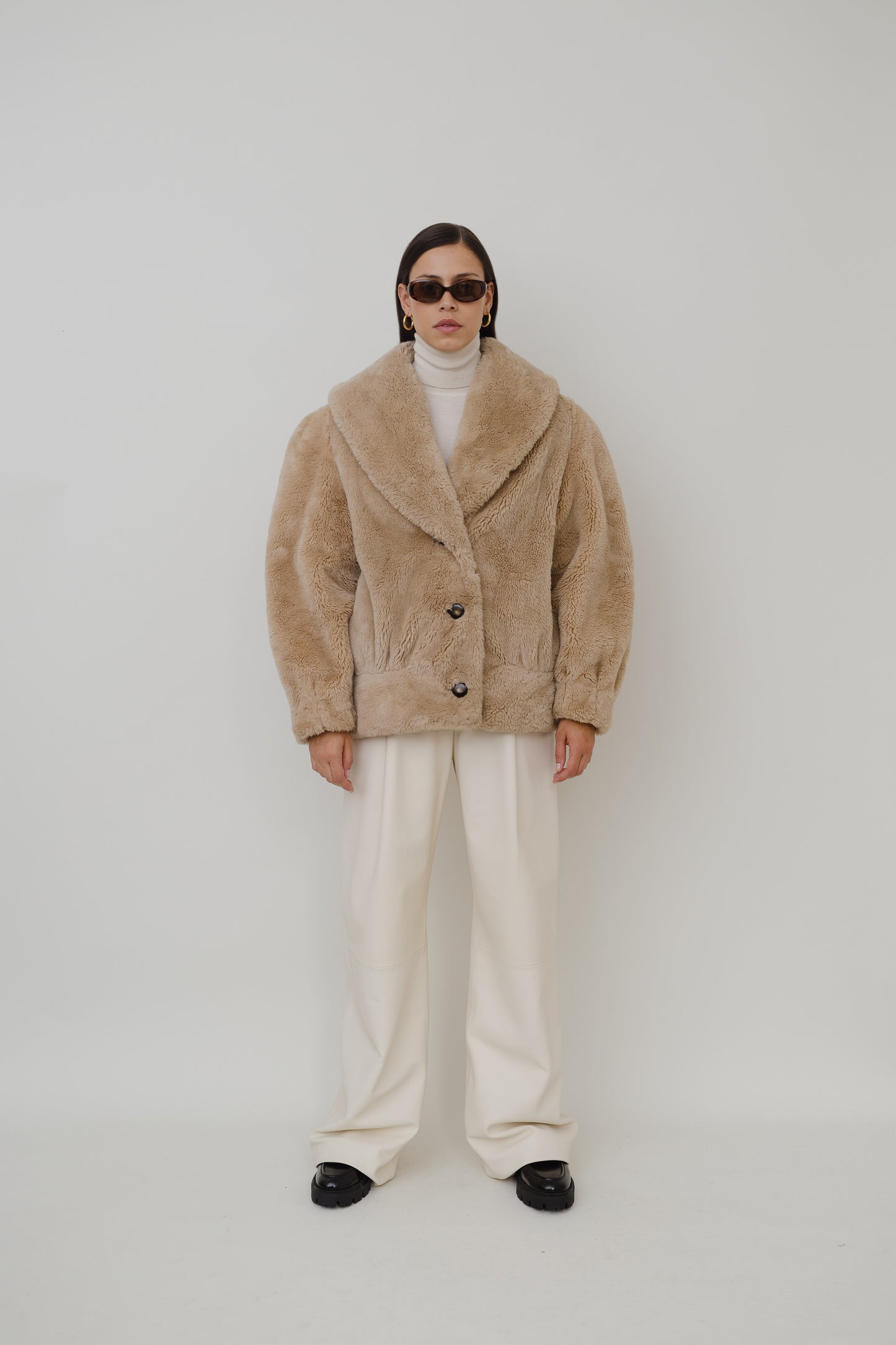Faux fur fluffy jacket