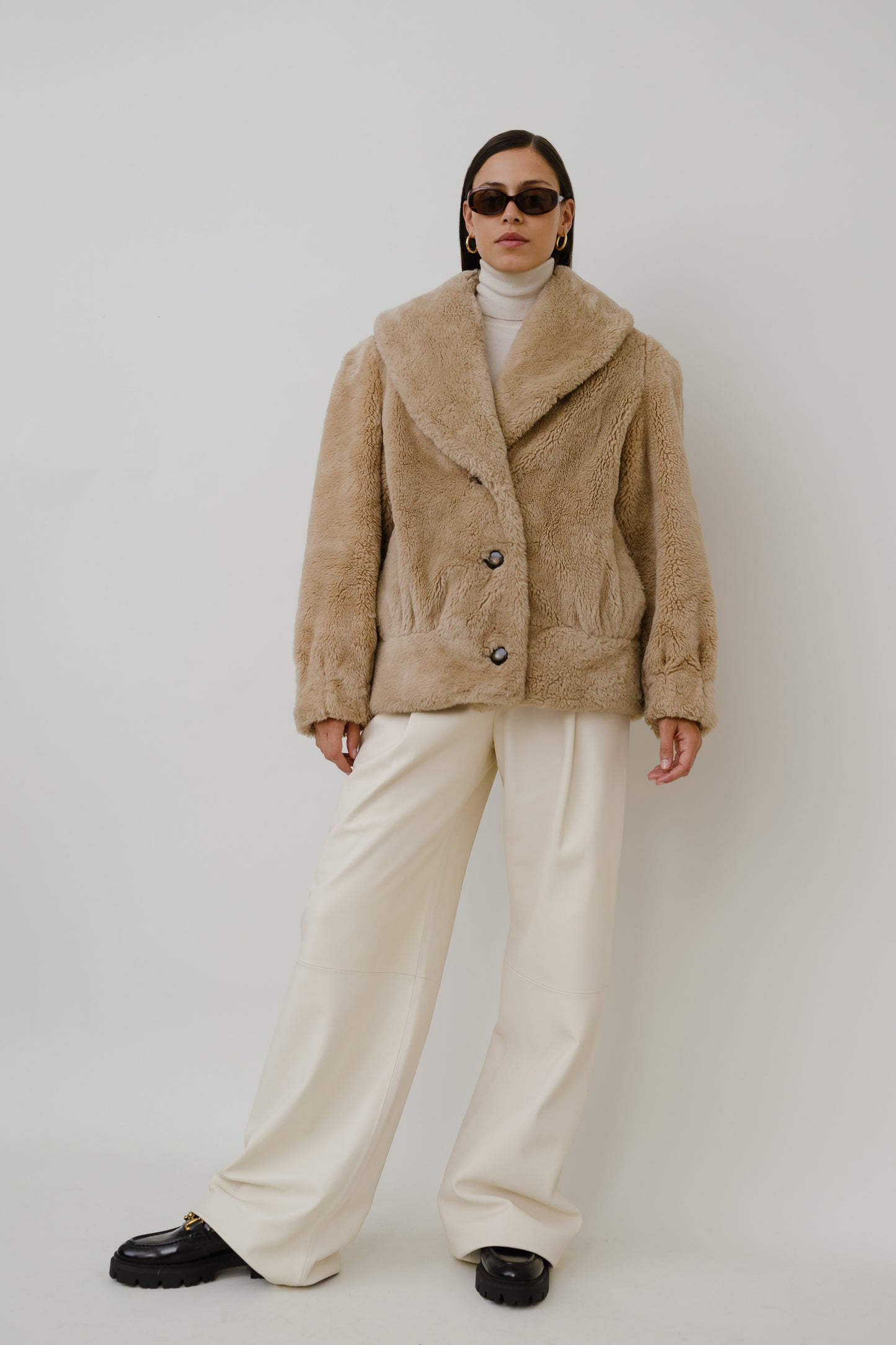 Faux fur fluffy jacket