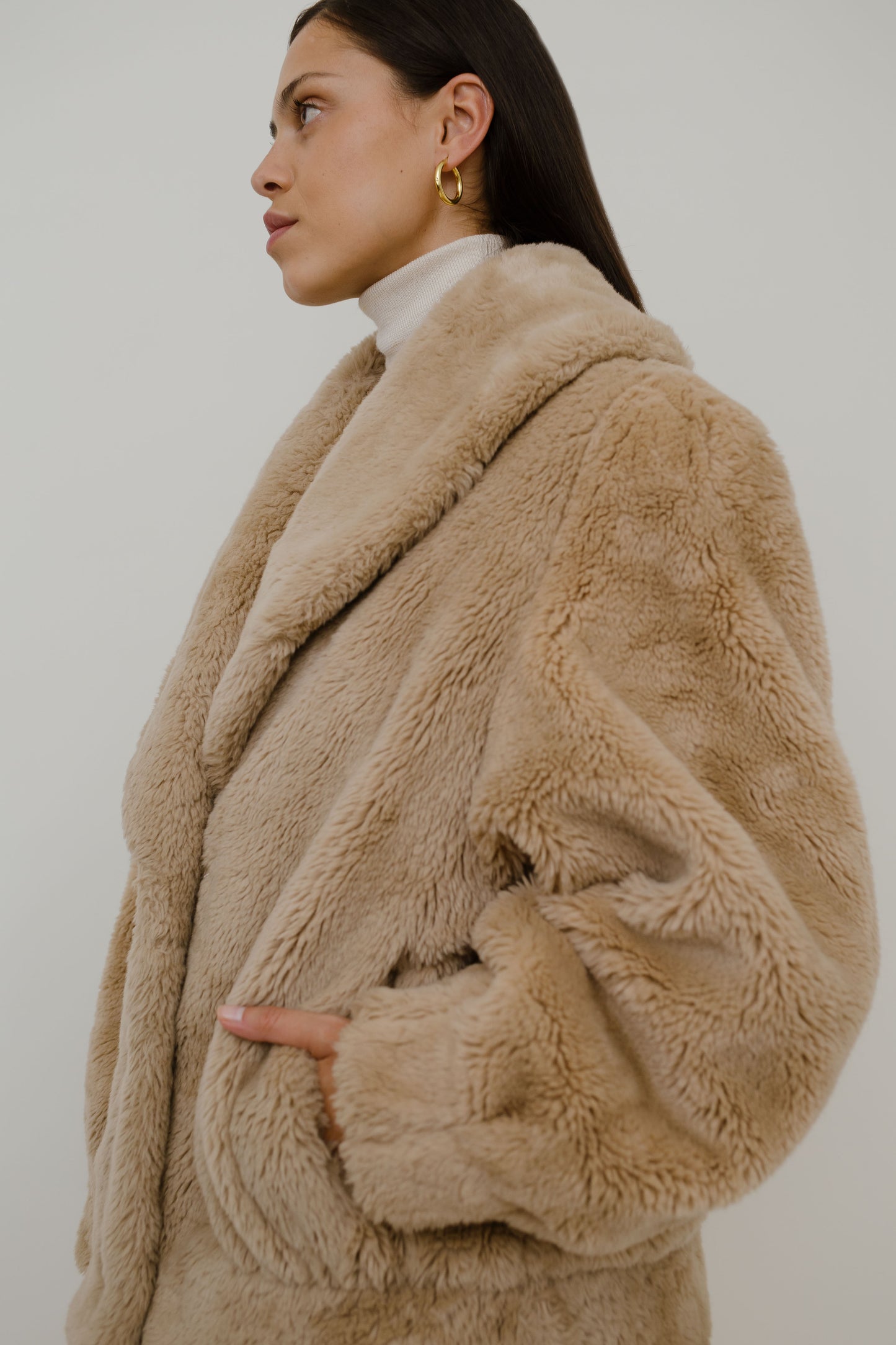 Faux fur fluffy jacket