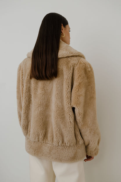 Faux fur fluffy jacket