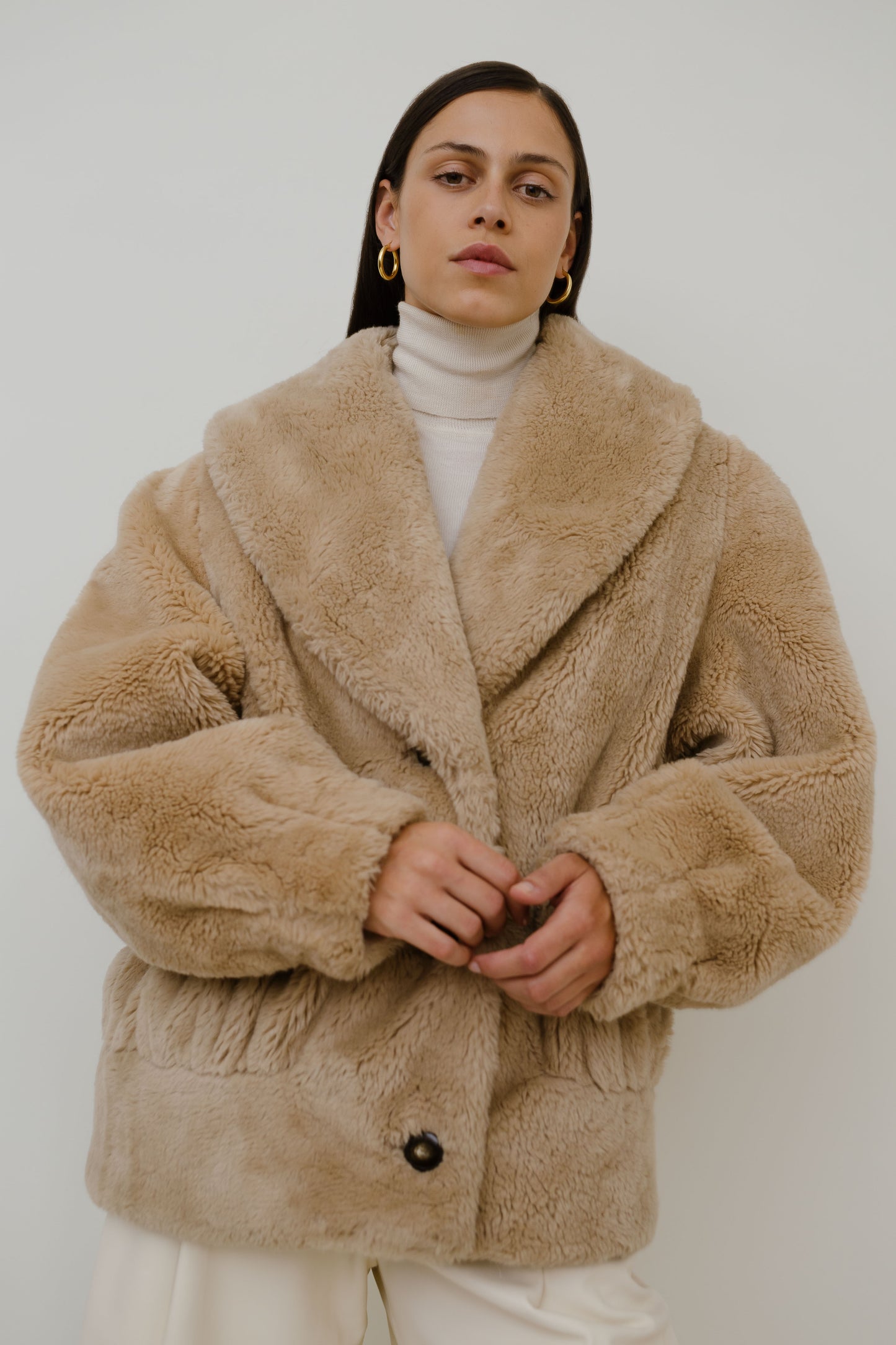 Faux fur fluffy jacket