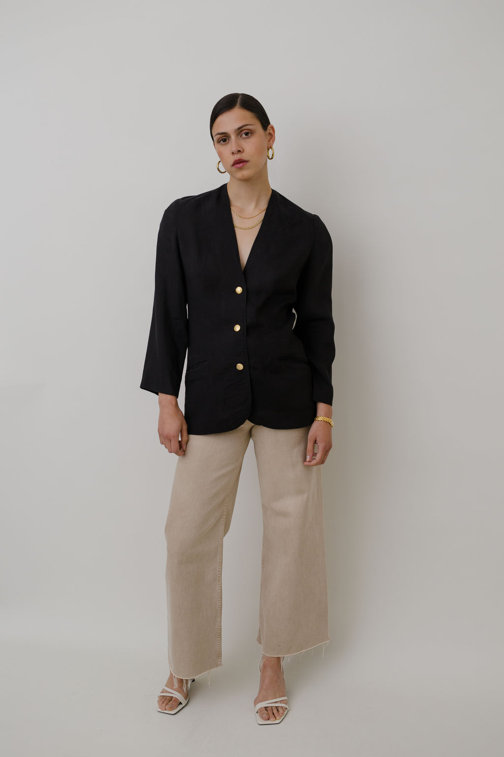 Black linen blazer