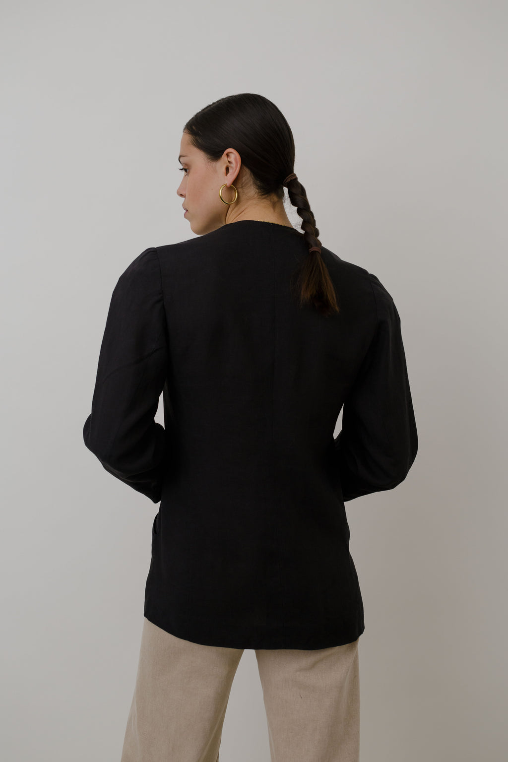 Black linen blazer