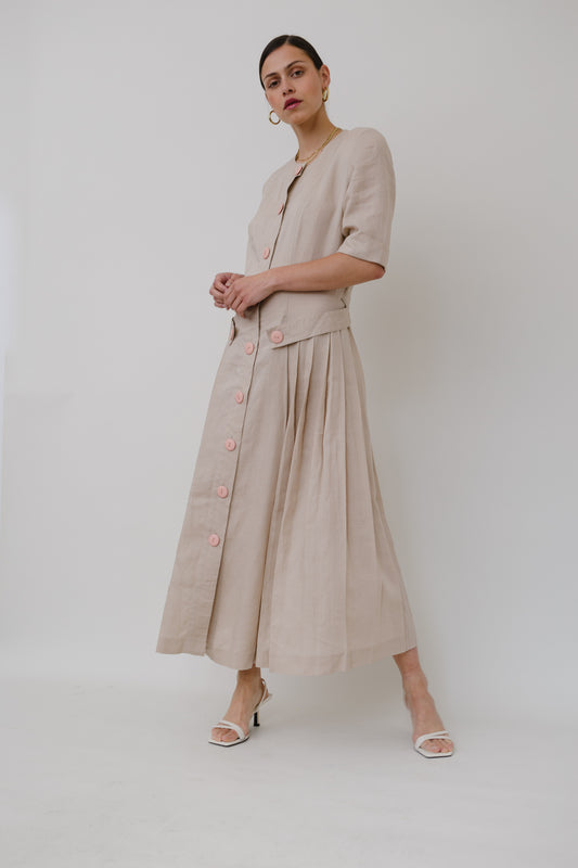 Linen french country side style dress