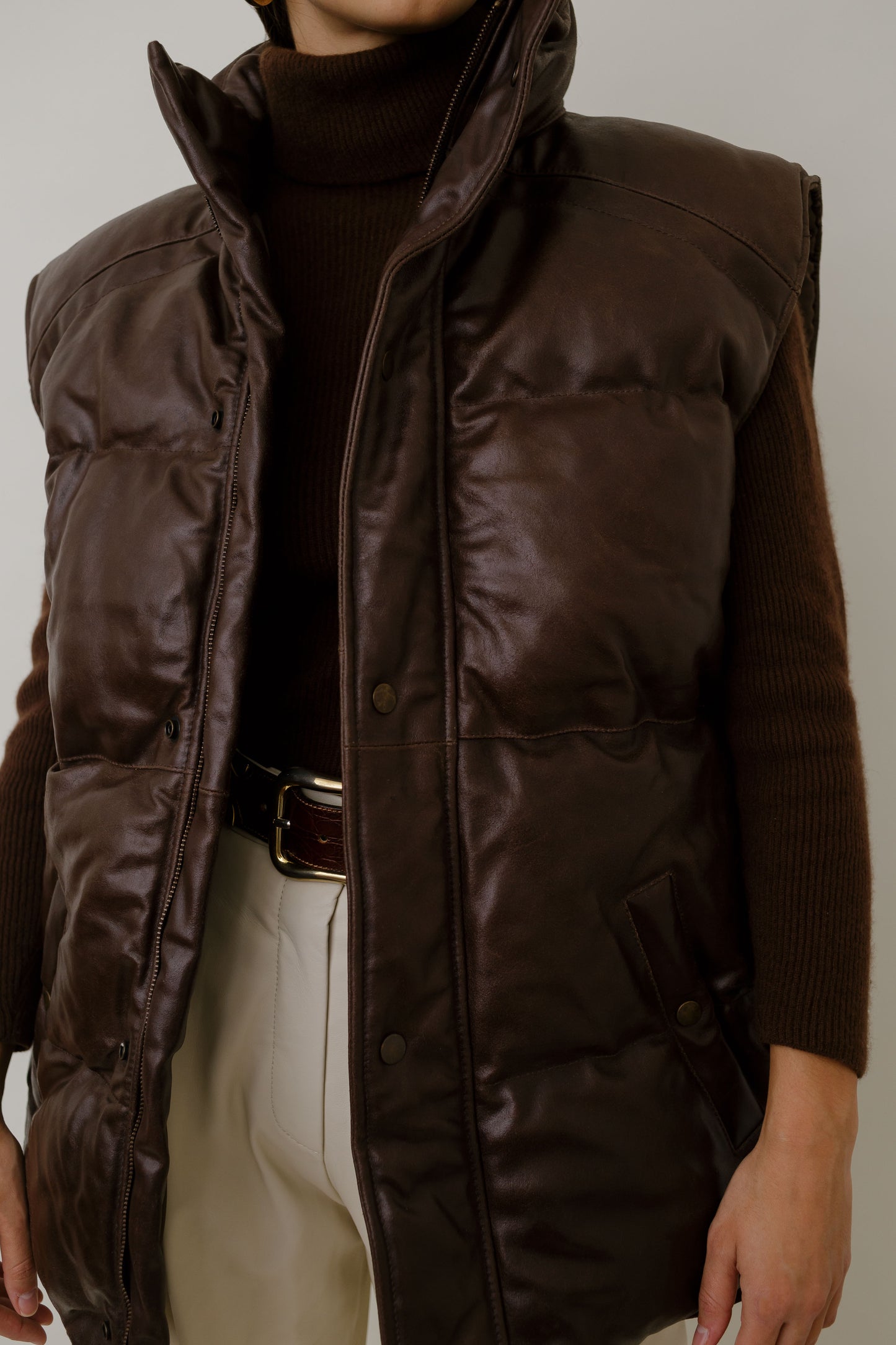 Biker's padded leather vest