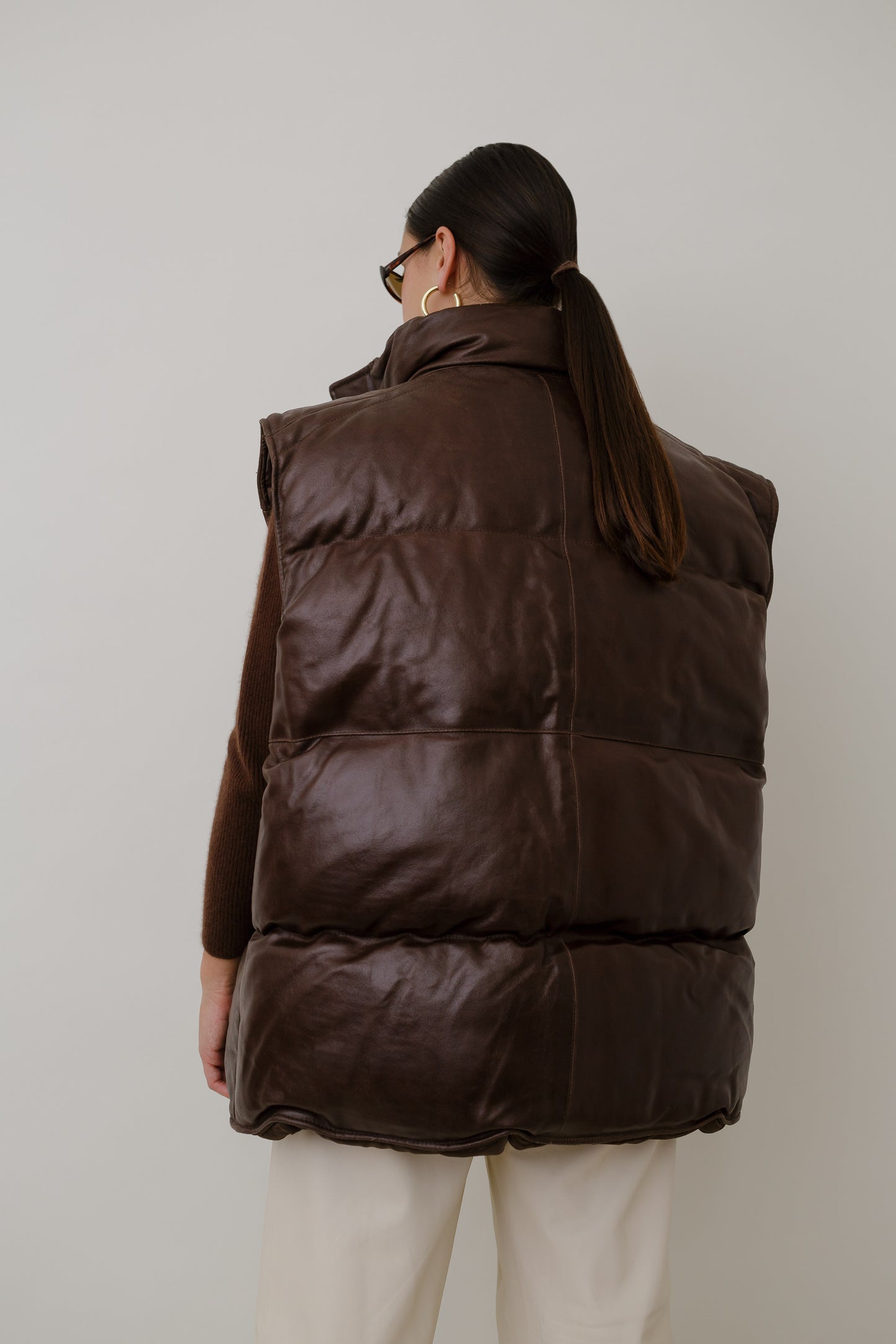 Biker's padded leather vest