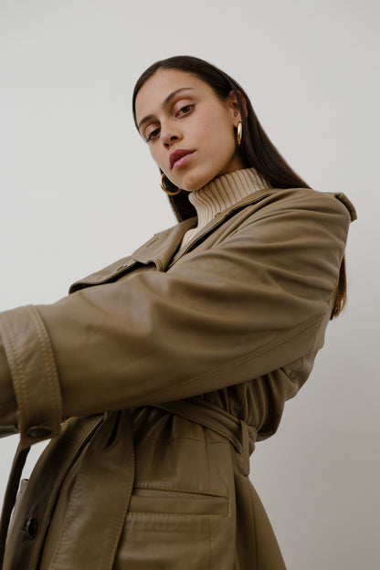 Leather trench