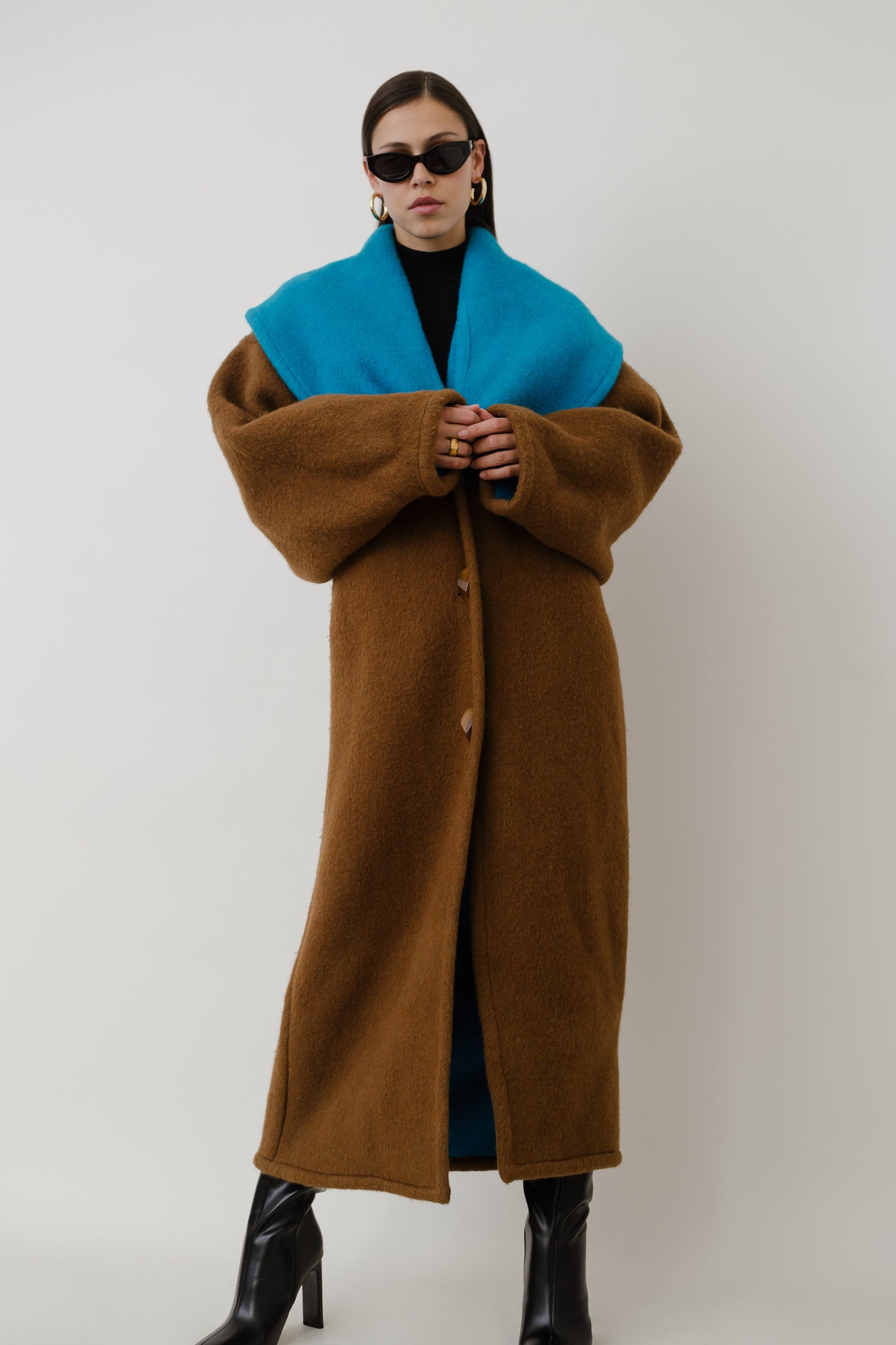 Reversible wool coat