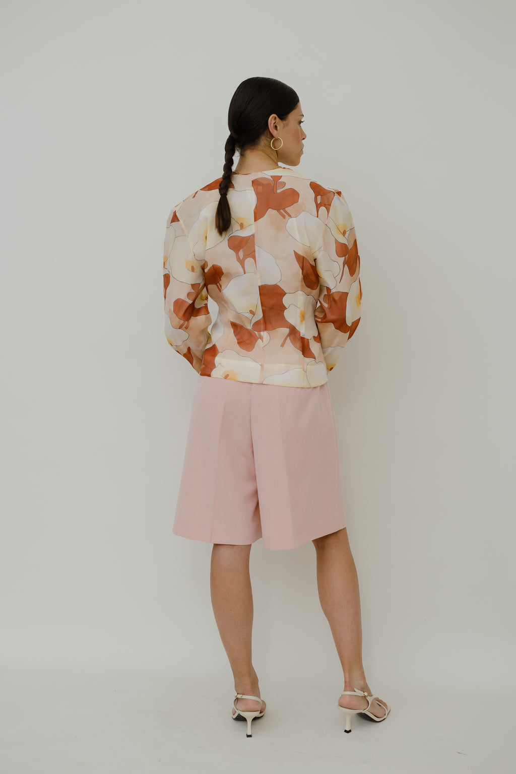 Double-breasted organza blouse